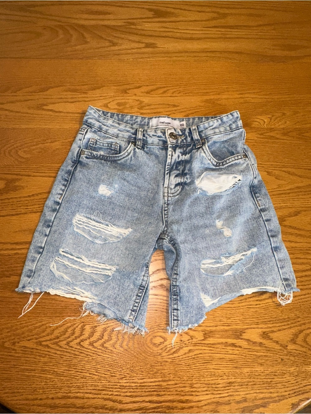 Distressed Light Blue Denim Women’s Shorts